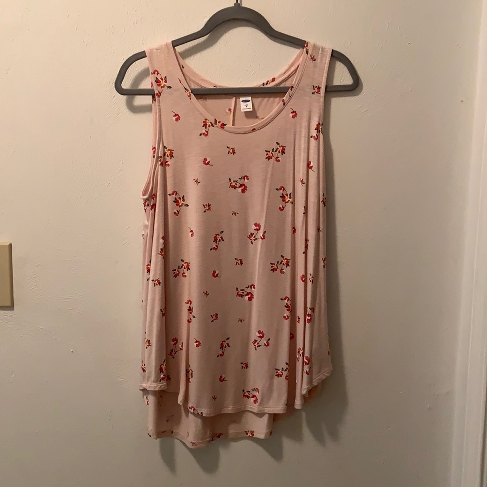 Pink floral tank top
